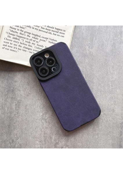 Apple iPhone 15 ile Uyumlu Suni Süet Kamera Korumalı Tiger Case