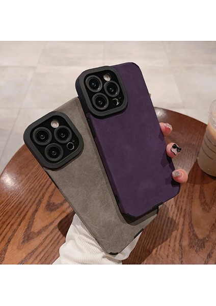 Apple iPhone 15 ile Uyumlu Suni Süet Kamera Korumalı Tiger Case