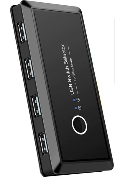 USB 4 Port Hub 2 Kasa Pc Bilgisayar Kvm Switch Splitter Çoklayıcı 2 Kablo Hediye