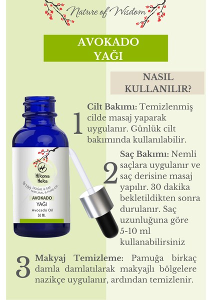 Avokado Yağı (Avokado Oil) Sertifikalı %100 Saf ve Doğal Soğuk Sıkım 50 ml fırsatları