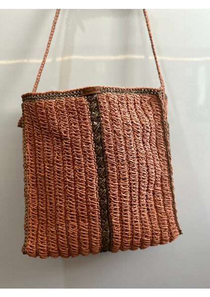 Hasır El Yapımı Örgü Çanta, Kadın Omuz Çantası, Plaj Çantası, Tasarım, Handmade