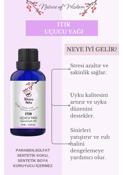 Itır Uçucu Yağı (Gerenium Essential Oil) %100 Saf ve Doğal 10 ml