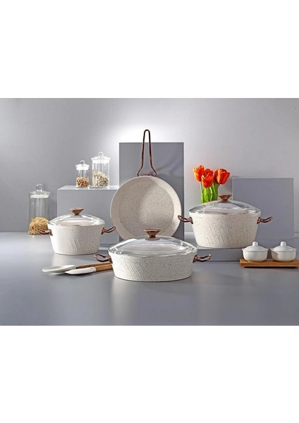 Milena 7prç Tencere Set MLN1001 SİYAH RENK