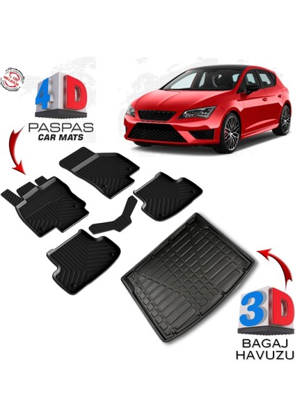 3K Store Seat Leon Sc 4d Paspas ve 3D Bagaj Havuzu 2013 2020