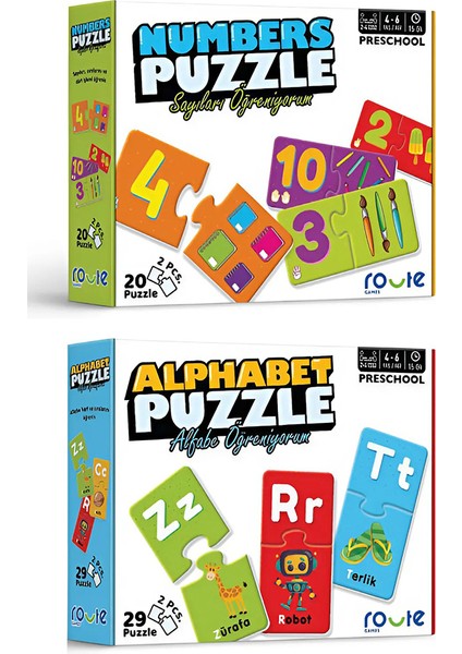 Alfabe ve Sayıları Öğreniyorum Puzzle Set Eğitici Oyuncak