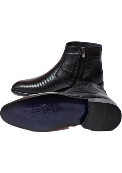 Erkek Tamamen El Yapımı Saf Deri Içi Kürklü Neolit Taban Erkek Bot