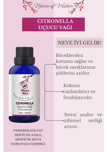 Citronella Uçucu Yağı (Citronella Essential Oil ) %100 Saf ve Doğal 10 ml fiyatları
