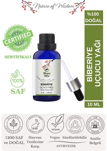 Biberiye Uçucu Yağı (Rosemary Essential Oil) %100 Saf ve Doğal 10 ml