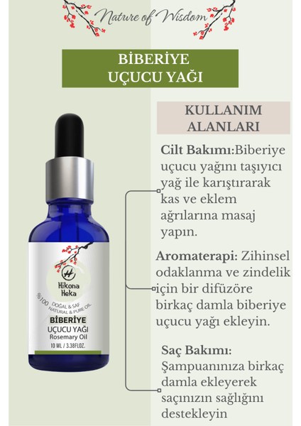 Biberiye Uçucu Yağı (Rosemary Essential Oil) %100 Saf ve Doğal 10 ml