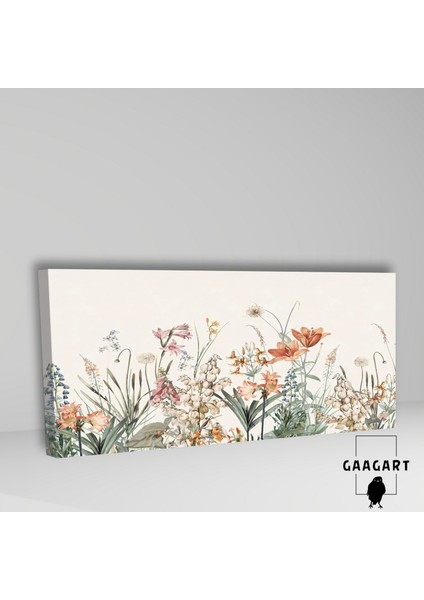Uzun Panaromik Kanvas Tablo Soft Duru Turuncu Çiçek Tasarımı fiyatları