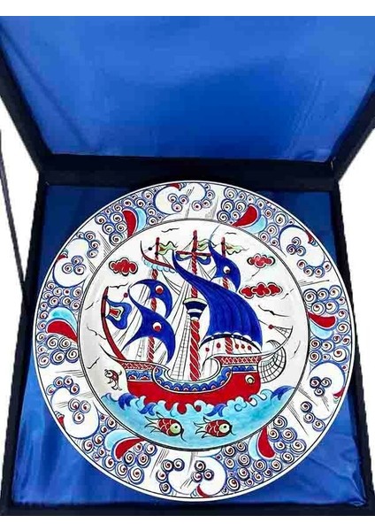 Denizciye Hediye Kalyon Motifli 30CM Iznik Çini Tabak fiyatları