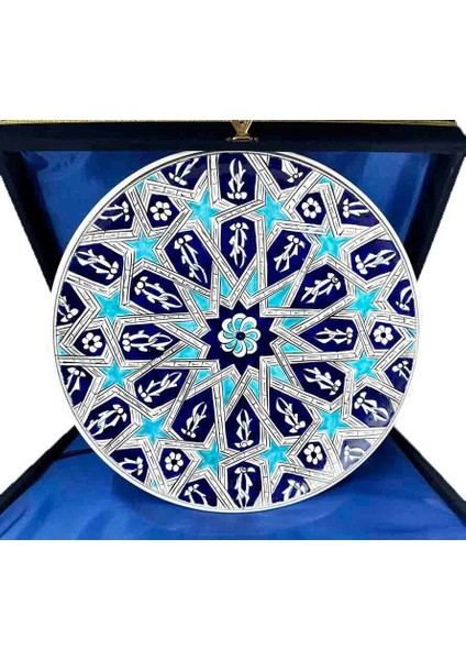 Selçuklu Yıldızı Desenli 30CM Iznik Çini Tabak