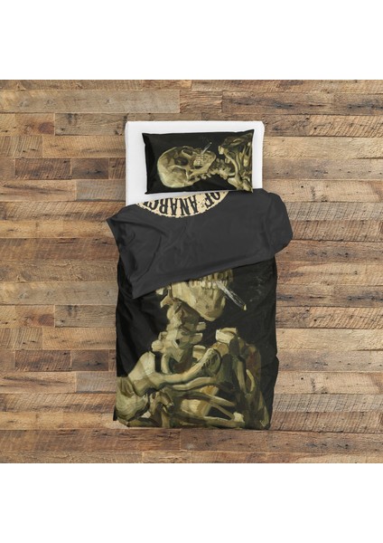 Sons Of Anarchy & Skull Of A Skeleton With Burning Cigarette Nevresim Takımı - 200 cm x 220 cm