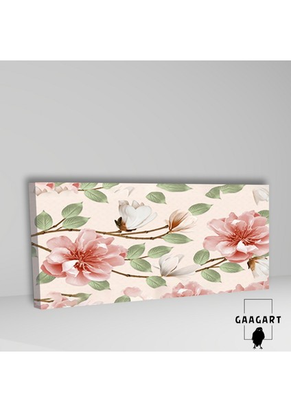 Uzun Panaromik Kanvas Tablo Soft Modern Açık Pembe Flowers fiyatları