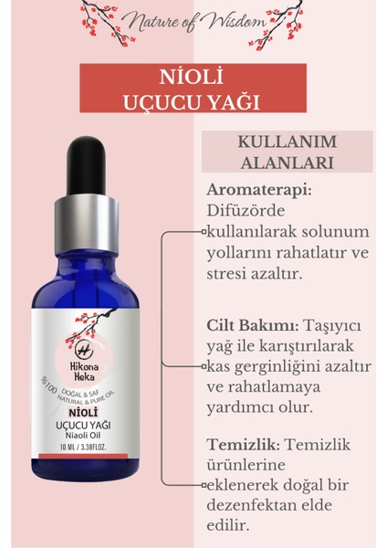Nioli Uçucu Yağı 10 ml %100 Saf Doğal Cilt Nemlendirme ve Bakım Vegan Sertifikalı modelleri