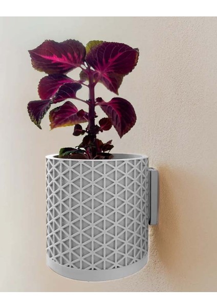 Özel Dizayn Saksı Duvar Askılı, Atık Su Hazneli Modern Desenli-002