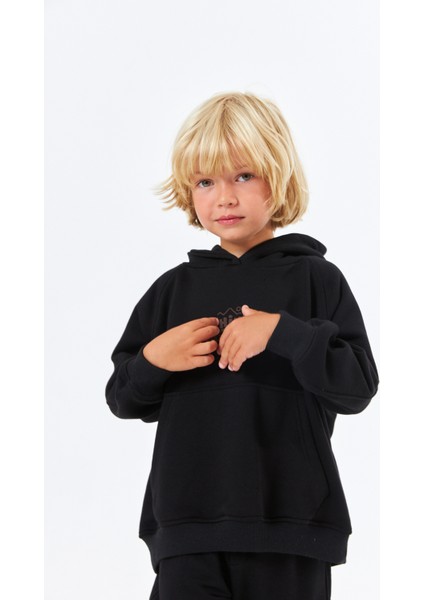 (SCE-1329) Serbend Kıds Düşük Omuz Baskılı Erkek Çocuk Kapüşonlu Sweatshirt fiyatları