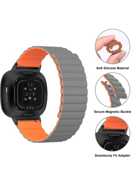 Fit Versa 4 / Sense 2 Siyah Sarı Için Silikon Saat Bandı (Yurt Dışından) modelleri