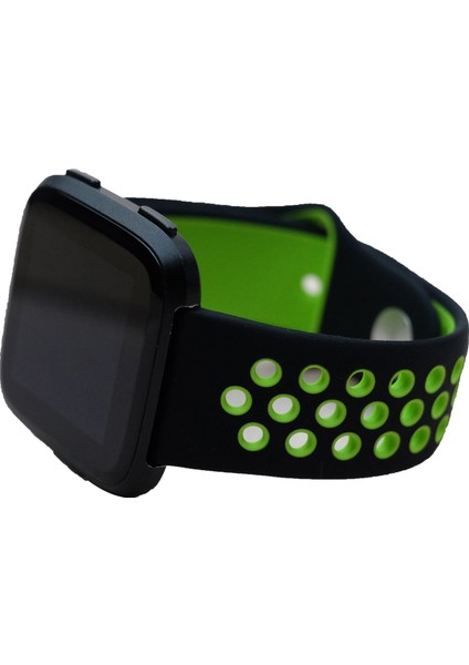 Fit Versa 3 Için Iki Renkli Silikon Kordonlu Saat Siyah Yeşil (Yurt Dışından) modelleri