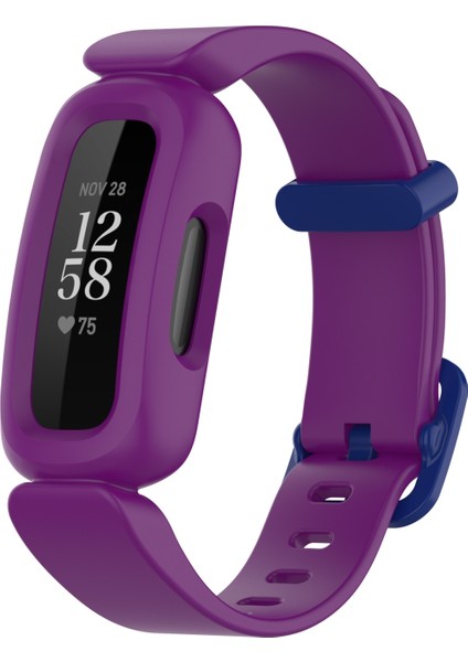 Fitbit Ace 3 Üzüm Mor Koyu Mavi Toka Için Silikon Kordonlu Saat (Yurt Dışından)