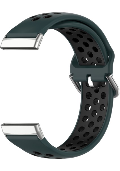 Fit Versa 4 Için Iki Renkli Silikon Saat Bandı Fitbit Versa 4 Için Zeytin Yeşili + Siyah (Yurt Dışından)