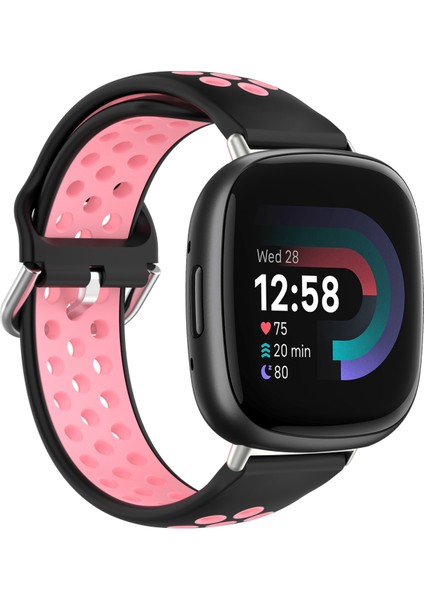 Fit Versa 4 Için Iki Renkli Silikon Saat Bandı Fitbit Versa 4 Için Siyah+Pembe (Yurt Dışından) fırsatları