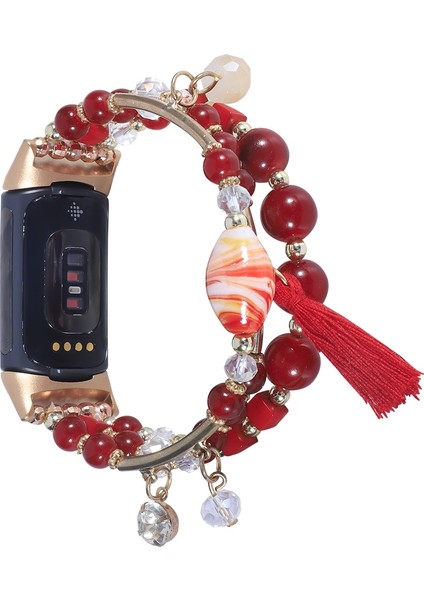 Fit Versa 3 / Sense Kırmızı Için Yuvarlak Boncuklu Zincir Saat Kordonu (Yurt Dışından) fiyatları