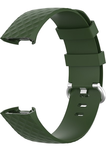 Fitbit Charge 4 / Charge 3 / Charge 3 Se Için 18 mm Gümüş Renkli Bant, Beden: L Zeytin Yeşili (Yurt Dışından) modelleri