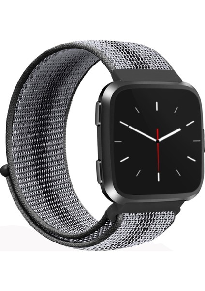 Fitbit Versa 1/2 Siyah Şerit Için Naylon Kayış (Yurt Dışından)
