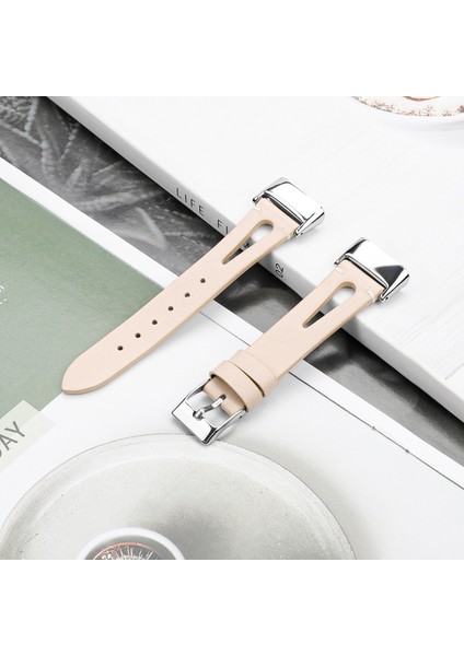 Fitbit Charge 5 Kayısı Için Sivri Kuyruk Deri Kayış (Yurt Dışından)