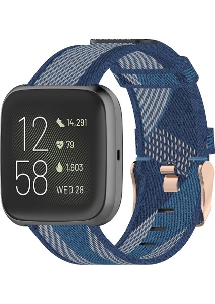 Fit Versa 2, Fit Versa, Fit Versa, Fit Blaze Blue Için Örgü Naylon Bilek Kayışı (Yurt Dışından)