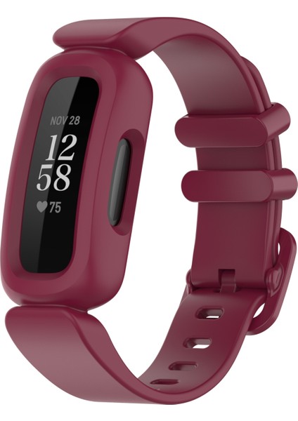Fitbit Ace 3 Şarap Kırmızısı Için Silikon Kordonlu Saat (Yurt Dışından)