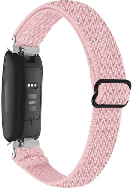 Fitbit Inspire 3 Pembe Için Dalga Örgülü Naylon Kayış (Yurt Dışından)