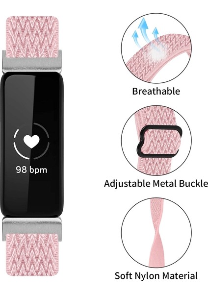 Fitbit Inspire 3 Pembe Için Dalga Örgülü Naylon Kayış (Yurt Dışından) fırsatları