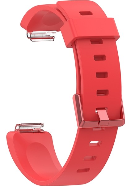 Fitbit Inspire / Inspire Hr Parlak Yüzeyli Silikon Saat Bandı Için, Beden:l Kırmızı (Yurt Dışından)
