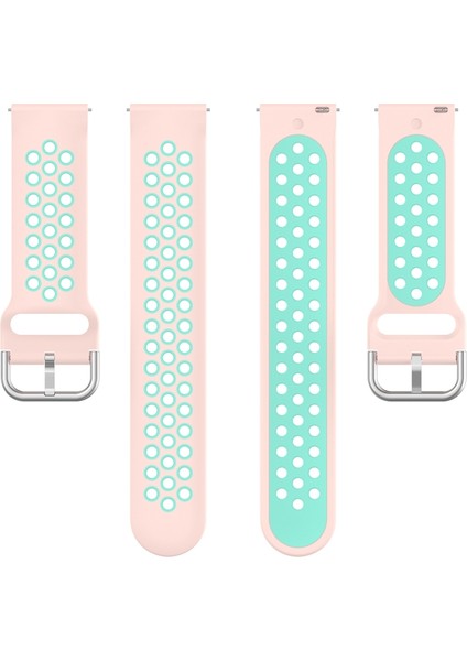 Fitbit Versa 2 / Versa / Versa Lite / Blaze 23MM Spor Iki Renk Kordonlu Saat Açık Pembe Deniz Mavisi Için (Yurt Dışından)