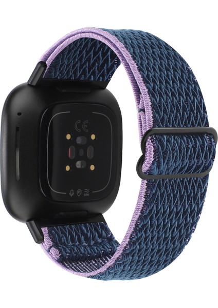 Fitbit Versa 4 / Sense 2 Gece Mavisi Için Naylon Saat Kordonu (Yurt Dışından)