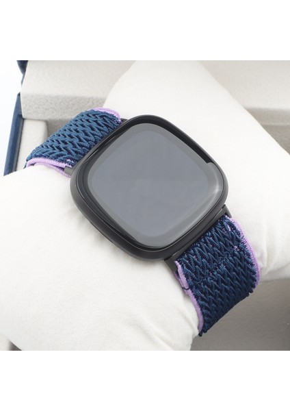 Fitbit Versa 4 / Sense 2 Gece Mavisi Için Naylon Saat Kordonu (Yurt Dışından)