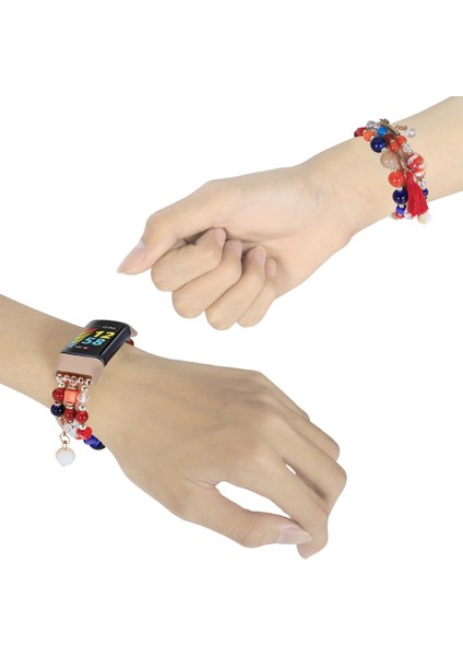 Fit Charge 5 Renkli Için Yuvarlak Boncuklu Zincir Saat Bandı (Yurt Dışından) fırsatları