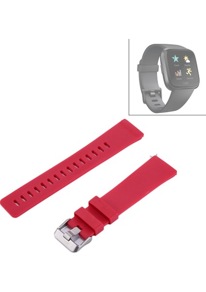 Fit Versa / Versa 2 Kırmızı Için Silikon Saat Kordonu (Yurt Dışından)