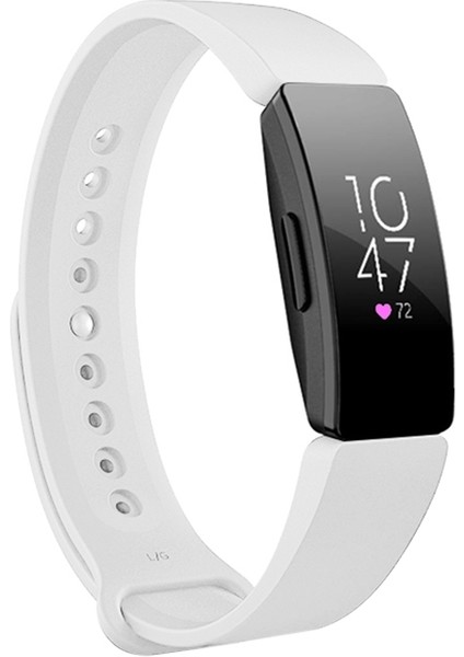 Fit Inspire Hr Beyaz Için Çıtçıtlı Kordonlu Saat (Yurt Dışından)