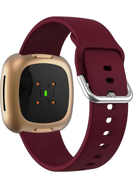 Fit Versa 3 Silikon Kordonlu Saat Şarap Kırmızısı Için (Yurt Dışından) fırsatları