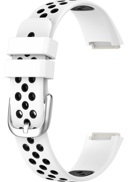 Fitbit Luxe Beyaz Siyah Için Silikon Kayış (Yurt Dışından)