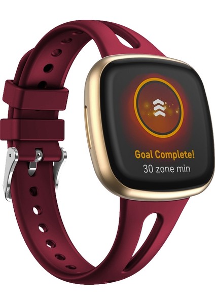 Fit Versa 3 / 4 Silikon Saat Kordonu Için, Beden: L Şarap Kırmızısı (Yurt Dışından)