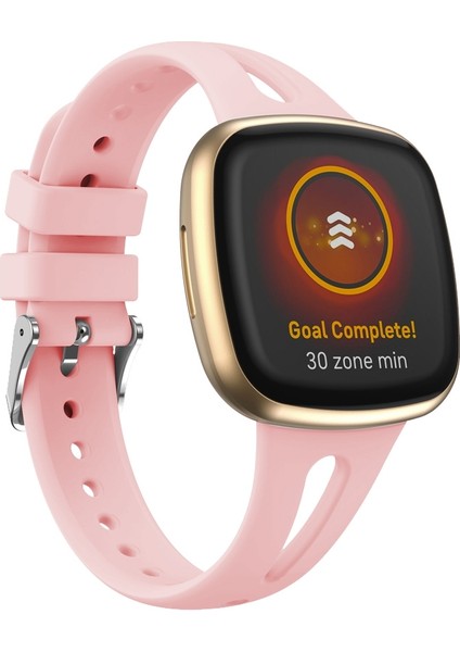 Fit Versa 3 / 4 Silikon Saat Bandı Için, Beden: L Pembe (Yurt Dışından)
