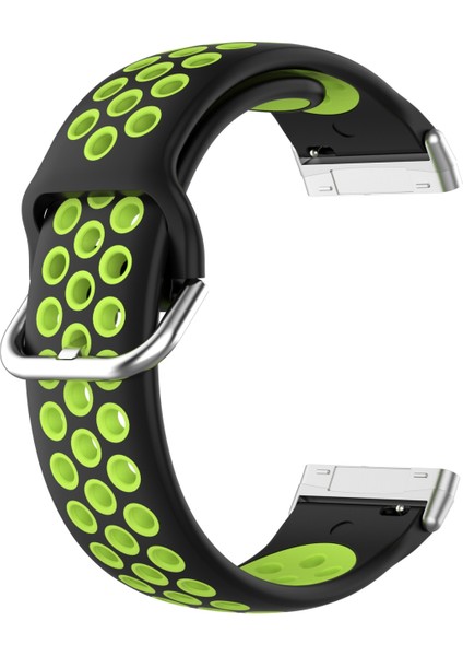Fitbit Versa 4 / Sense 2 Siyah Limon Yeşili Için Silikon Saat Bandı (Yurt Dışından)
