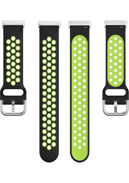 Fitbit Versa 4 / Sense 2 Siyah Limon Yeşili Için Silikon Saat Bandı (Yurt Dışından)