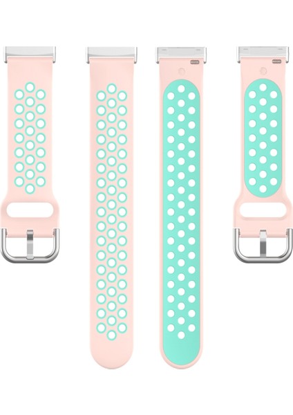 Silikon Saat Bandı Için Fit Versa 4 / Sense 2 Için Fitbit Versa 4 / Sense 2 Açık Pembe Deniz Mavisi (Yurt Dışından)