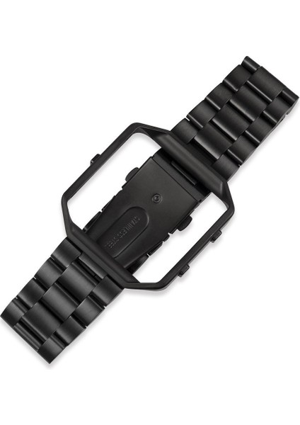 Fitbit Blaze Için Metal Çerçeve Kelebek Toka Üç Boncuk Paslanmaz Çelik Metal Watch Band Siyah (Yurt Dışından) fiyatları