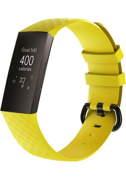 Fitbit Charge 4 Için Silikon Saat Bandı Küçük Boyut: 190*18MM Sarı (Yurt Dışından)